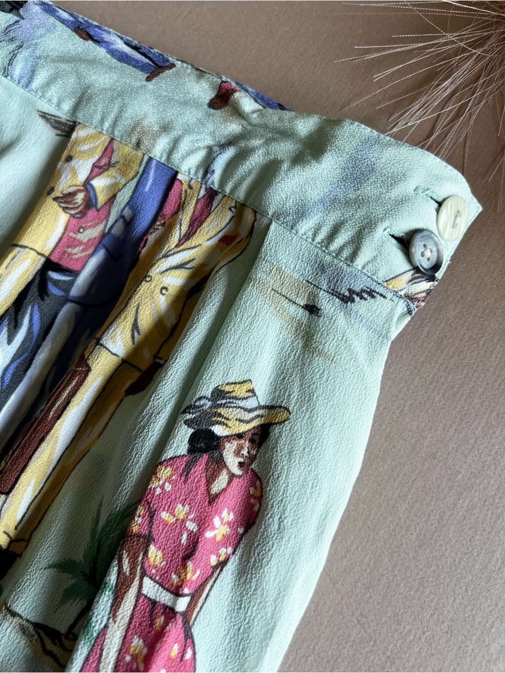 Vintage 90s J.G. Hook Rayon Resort Novelty Print Skirt 14 - Picture 3 of 15